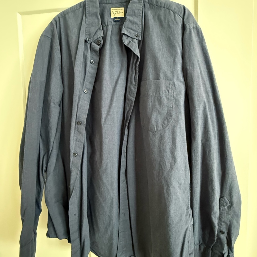 J. Crew Dark Blue Casual Button-Down Shirt